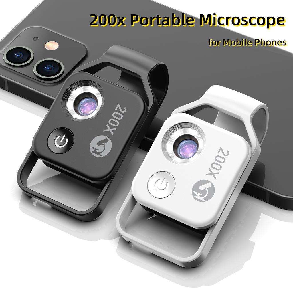 High-Definition 200x Portable Microscope for Mobile Phones with CPL for Children's Science Education & Biological Experiments
