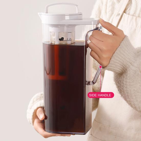 Большой кувшин для воды со шкалой 1,6 л/2,2 л пластиковый кувшин для холодильника съемный фильтр для льда