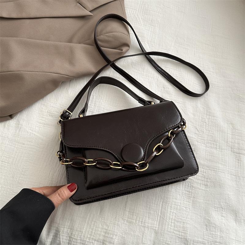 Niche Модная сумка через плечо в стиле ретро, повседневная, наклонная, женская, маленькая, квадратная, зимняя, простая, модная, новая сумка