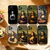 Забавный чехол для телефона с изображением M-Mona L-Lisa для iPhone 17, 16, 15, 14, 13, 12, 11 Plus, Pro Max, Других Мягкий черный чехол