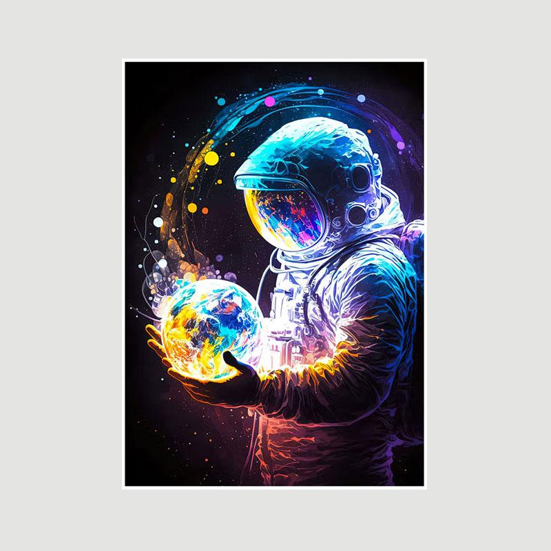 Astronaut Space Dreaming Poster Aesthetic White Paper Posters and Prints Wall Art Pictures for Living Room Bar Decoration Painting Home Decor