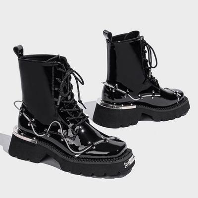 Ботильоны женские на платформе, туфли челси с высоким каблуком и квадратным носком, зима 2025, абсолютно новая повседневная спортивная обувь, тренд, готические ботинки женские