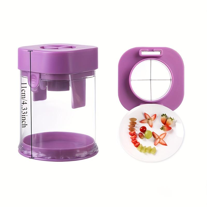 Маленький резак для фруктов, Резак из нержавеющей стали для клубники, винограда, помидоров черри, Съемный резак для еды размером на один укус