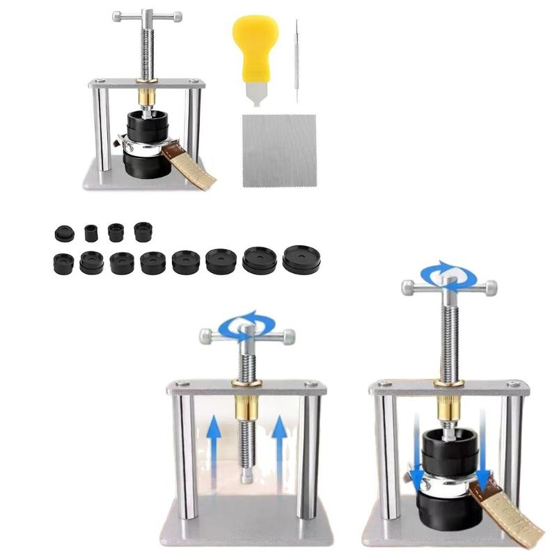 Watch Press Tool Set Simple Spiraling Watch Case Press Machine Back Case Closer Easy Operation for DIY Hobbyists Repair
