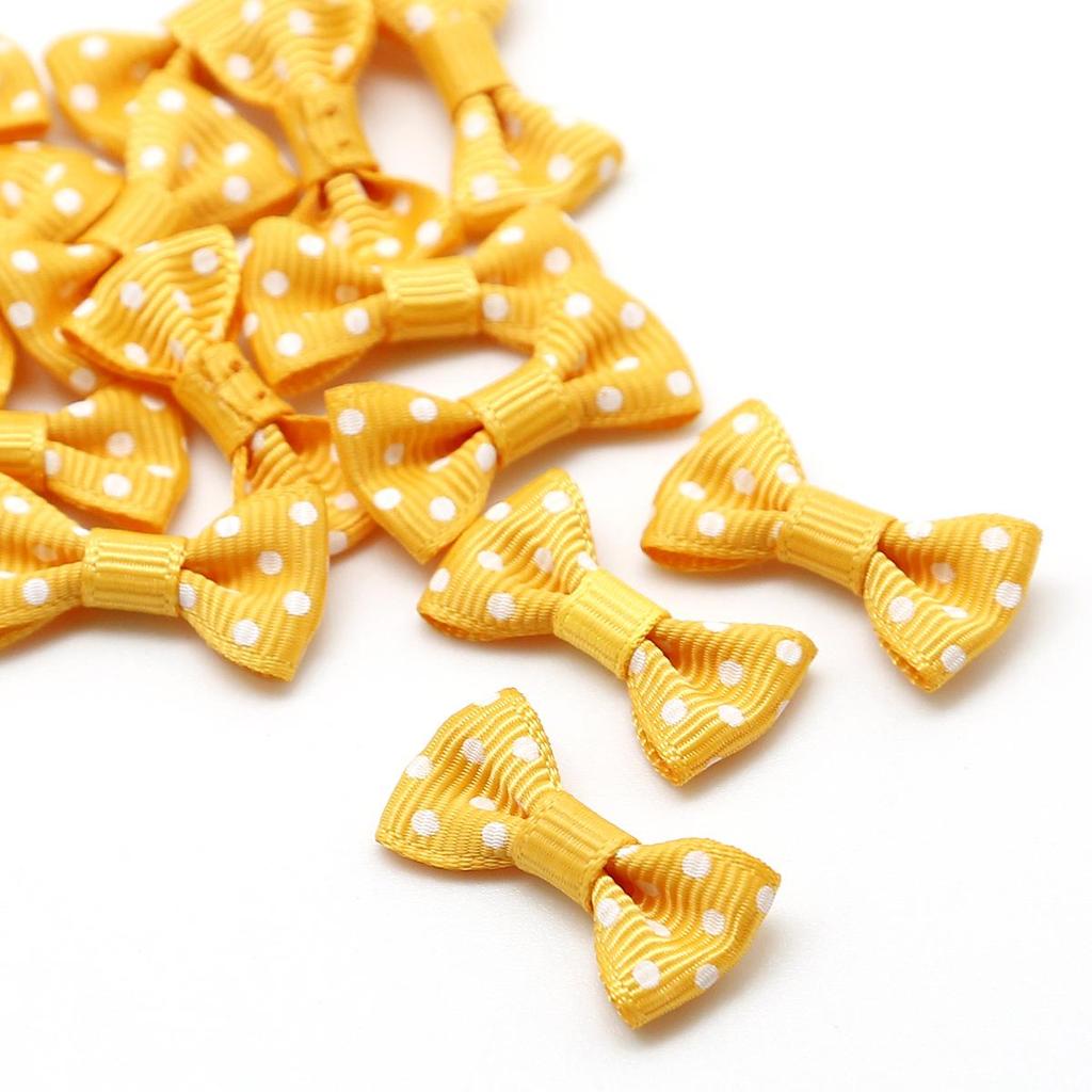 25/50Pcs Dots Satin Multi Color Grosgrain Dots Satin Ribbon Bow For Sewing Craft Wedding Bow Tie Decoration