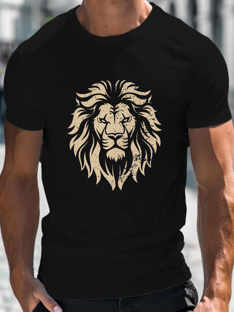 Vintage Lion Design Fitted Unisex's T-Shirt