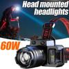 Induction LED Headlamp 5 Lighting Modes USB Rechargeable Head Torch Outdoor Camping Fishing Waterproof Headlight Power Bank