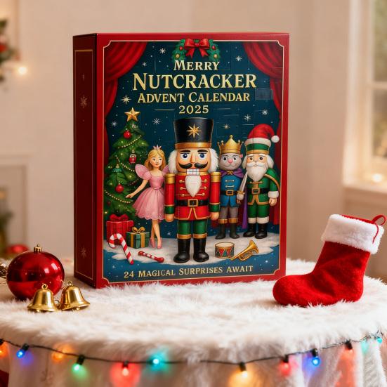 Веселый Щелкунчик Адвент-календарь 2025 24 дня Акриловое украшение с сюрпризом Миниатюры Рождественский Декор для Обратного Отсчета для Елки и Праздничной Экспозиции