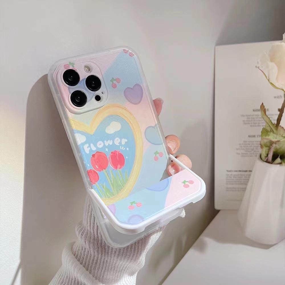 Чехол Love Rainbow Chain для Iphone 12 Pro Max 13 11 7 8 Plus, мягкий силиконовый чехол для Iphone Xs X Xr Se с подставкой и ремешком