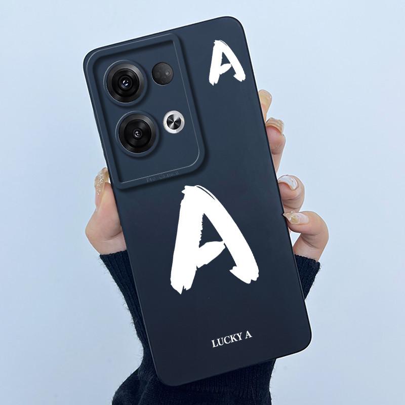 Для OPPO Reno 8 Pro 5G Reno8 Reno8 Pro Plus Ударопрочный Чехол для Телефона Счастливая Первая Буква Чехол Силиконовый Мягкий Матовый Задняя Крышка