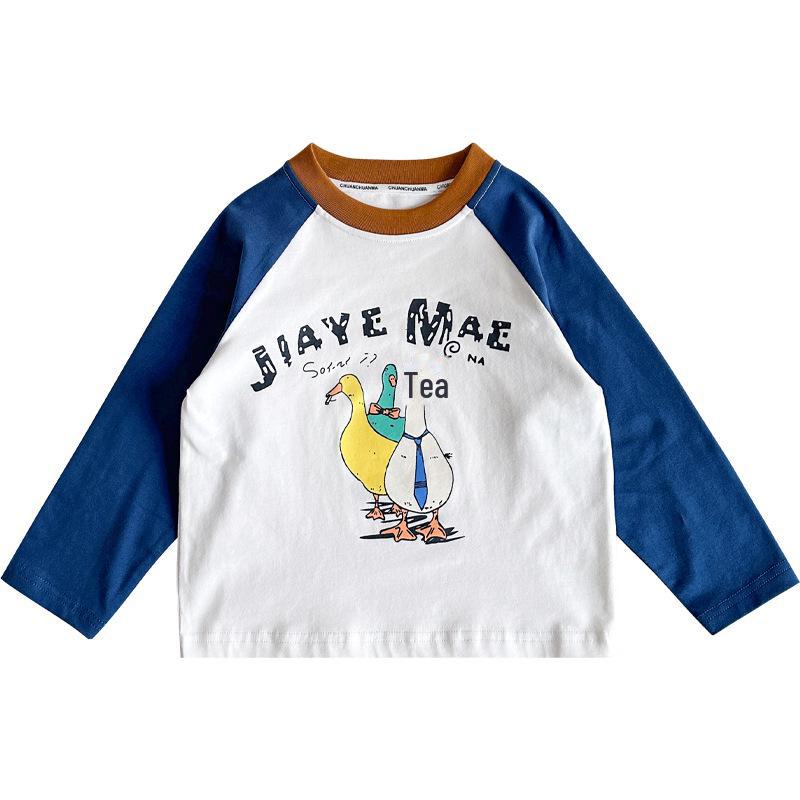 Детские футболки с мультяшным рисунком «Навсикая» весна 2025 — для мальчиков и девочек, контрастные цвета, универсальные, милый корейский стиль.