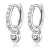 "Silver Thunder" Earrings Ladies High Quality Zirconia Birthstone Hoop Earrings Sway Compatible with Metal Allergies Silver 925 Fashionable Adult