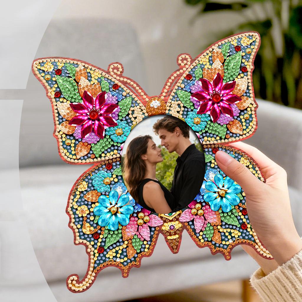 Деревянный DIY Набор для Алмазной Живописи Бабочка Особой Формы Фоторамка Набор Алмазного Искусства для Взрослых Подарок Декор для Дома