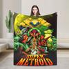 Супер Мягкое Одеяло Декоративное Герой Игры Metroids Плед Фланелевое Покрывало Для Гостиной Узорное Покрывало На Диван-Кровать