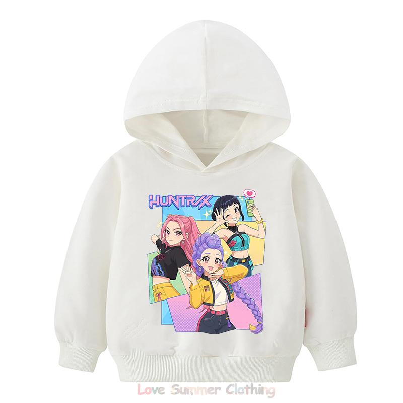 Худи K-pop «Охотники на демонов» для девочек 4-14 лет, принт HD, 100% полиэстер, пуловер, повседневная толстовка для девочек, осень, много цветов, оптовая скидка