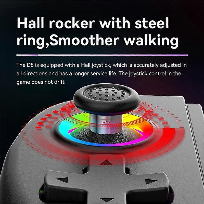 D8 Cell Phones Stretchable Controller Wireless Bluetooth-compatible Gamepad with RGB Light for PS3, 