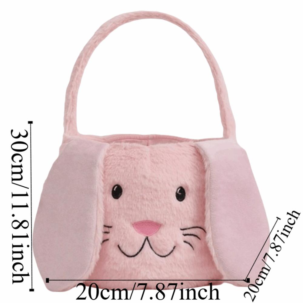 Bunny Easter Basket Long Ear Easter Bucket Candy Gift Bag Plush Basket  Kids Gift