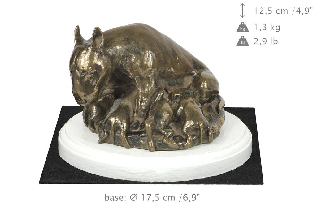 Bulterier, Bull Terrier Ii - Statuetka Psa, Figurka Na Białej Podstawie, Trofeum Na Wystawę Psów Marki Art-Dog