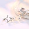 Серьги-подвески из стерлингового серебра 925 пробы с блестками и цирконием в форме звезды, серьги с жемчугом для женщин, ювелирные изделия S-E225