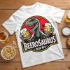 Рубашка с дизайном BeeroSaurus Fun Beer Rex Dinosaur 80-е 90-е Винтажный стиль Уникальная мужская футболка для любителей пива Летняя повседневная женская футболка