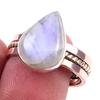 Драгоценный камень из натурального радужного лунного камня, двухцветное кольцо из стерлингового серебра 925 пробы, размер 9 N8Z22