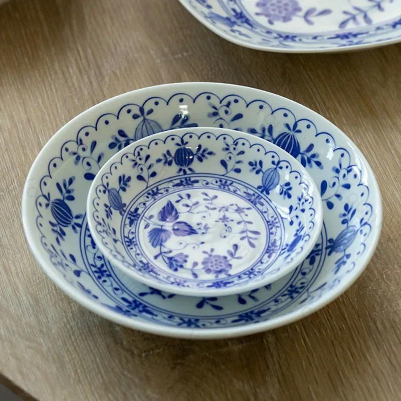 Керамические тарелки в стиле ретро в китайском стиле для ресторанов высокого класса в отелях, паста, изысканные блюда, рыбная тарелка, уникальная бытовая посуда