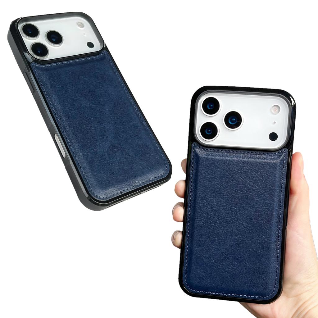 Чехол для iPhone 17 Pro Max из ПУ-кожи с текстурой теленка, задняя крышка для телефона с защитой от отпечатков пальцев