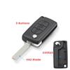 KEYYOU 10PCS Flip Remote Car Key Case Shell For Peugeot e-Expert Partner Citroen Berlingo Fiat Scudo 3BNT Housing Replacement
