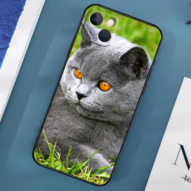 Чехол с изображением британской короткошерстной кошки для iPhone 15 14 13 12 11 Pro Max XS X XR SE 2020 2022 7 8 Plus 12 13 Mini Cover Shell