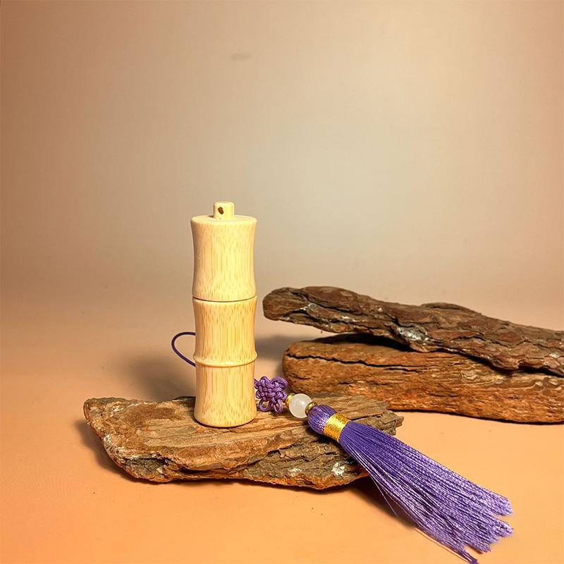 5ml Eco-Friendly Bamboo Roll-on Bottle with Tassels Steel Roller Ball Refillable Container for DIY Perfume Lipgloss