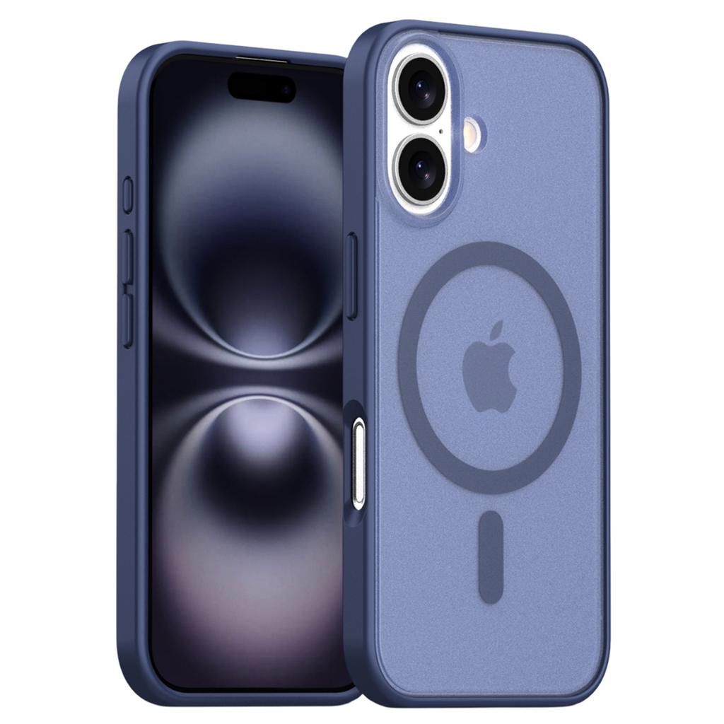 For iPhone 16 Case Compatible with MagSafe Skin Feel Frosted PC+TPU Phone Cover