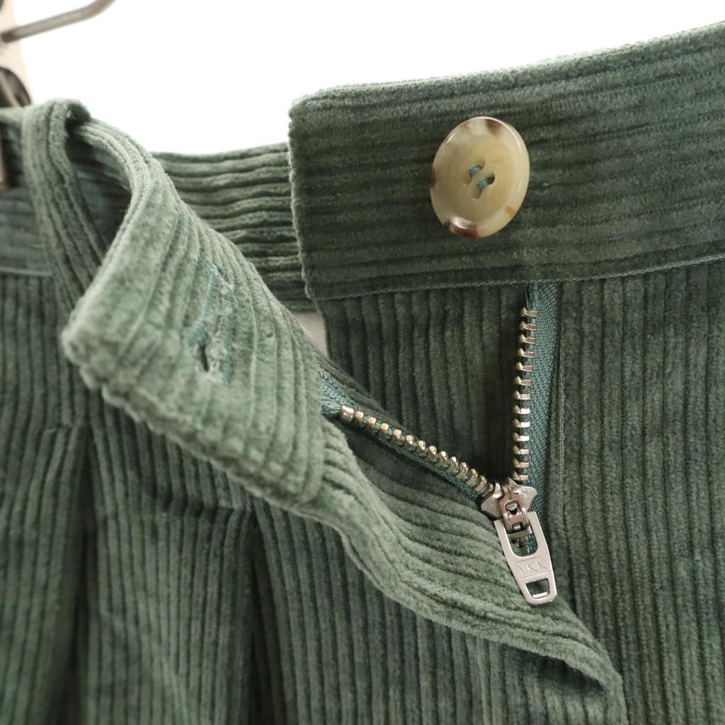 A.P.C. Вельветовые широкие брюки с двумя складками 34 зеленые Женские Б/У