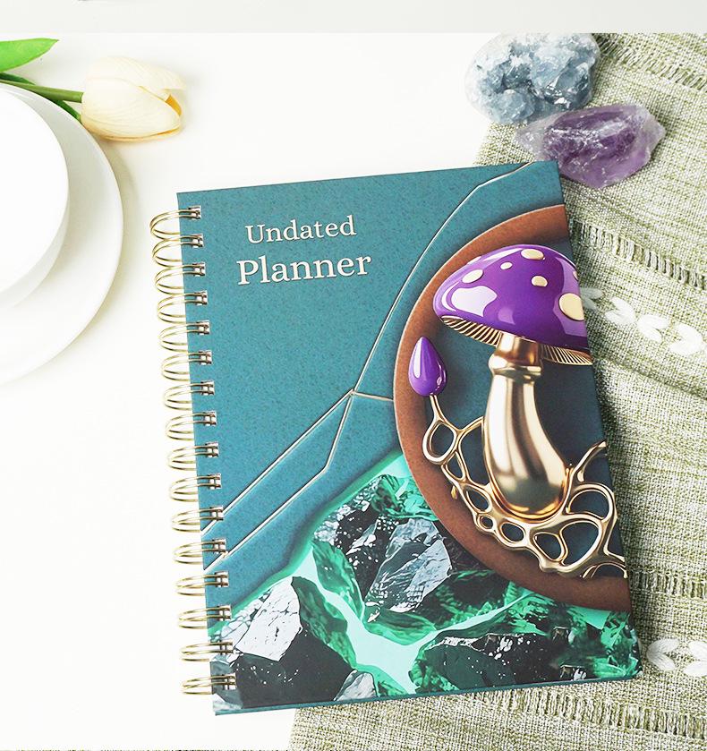 2026 A5 Spiral-Bound Hardcover Planner with Dividers & Full-Color English Calendar