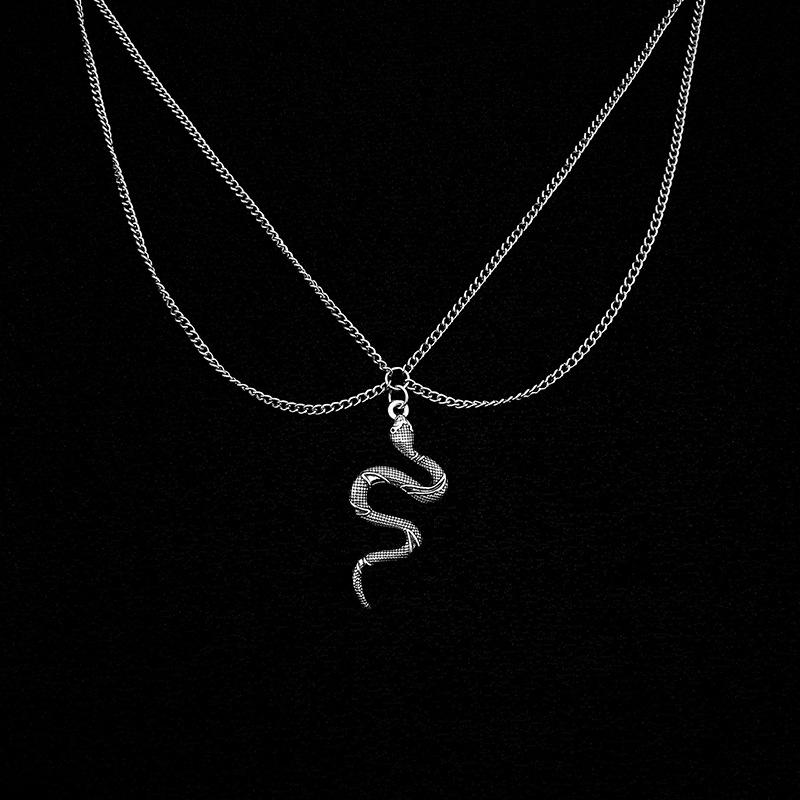 Women Chain Snake Choker Necklaces On The Neck Double Layer Pendant Jewelry