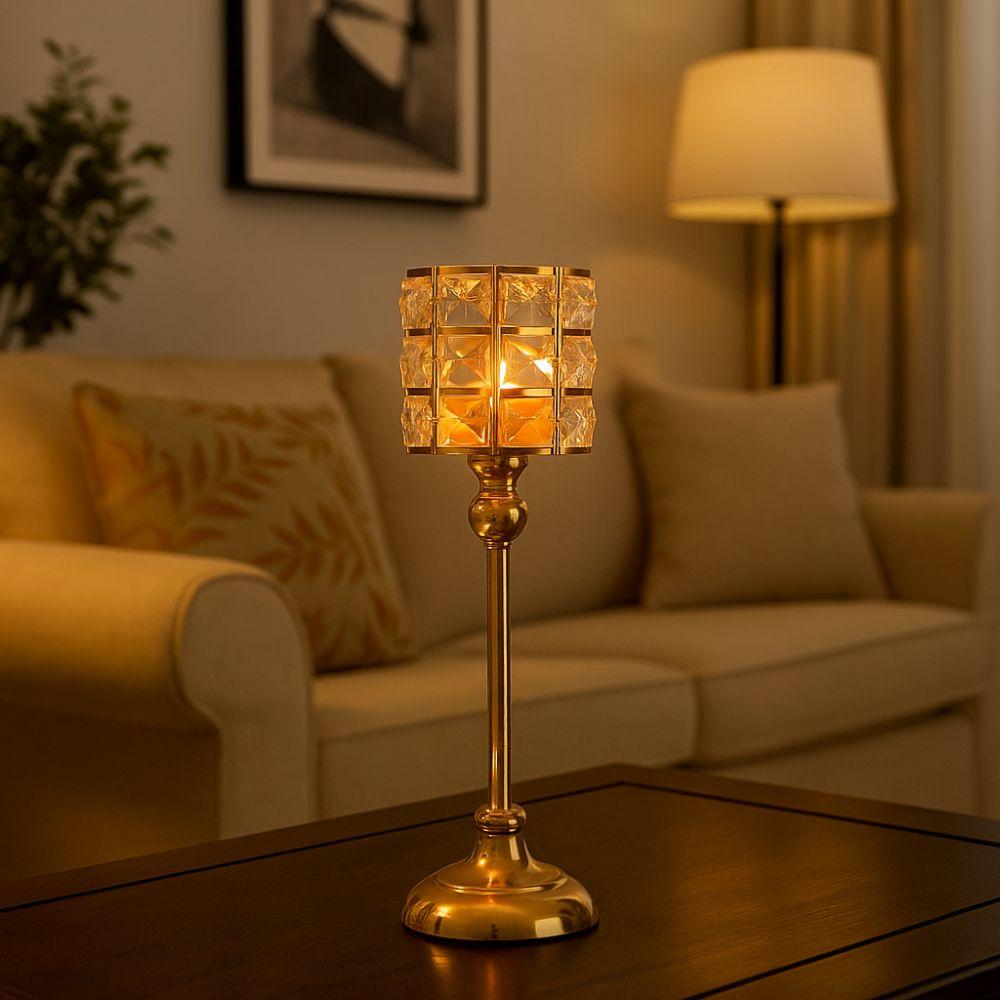 Vintage Candlestick European Style Tea Light Holder Decorative Gold Candelabra Wedding Decor