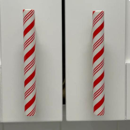 Красные мятные палочки Декор ручек Накладки-защелки на ручки шкафов для праздничного обновления кухни и ванной без инструментов