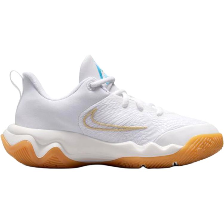 Nike Giannis Immortality 4 GS Белый Аквамариновый Детские Кроссовки Командно-Золотой Резиновый Желтый IH7664-100