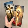 Чехол с узором Крест Иисус для Samsung Galaxy A20 A13 A04 A10 A12 A30 A15 A17 A06 A70 A40 A16 A50 A05 Черный Мягкий Чехол для Телефона