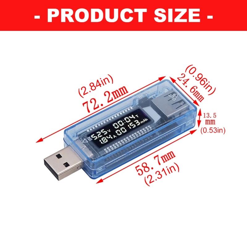 Многофункциональный USB-тестер емкости аккумулятора с высокоточным светодиодным дисплеем, пластиковый, для мониторинга мощности электрического тока