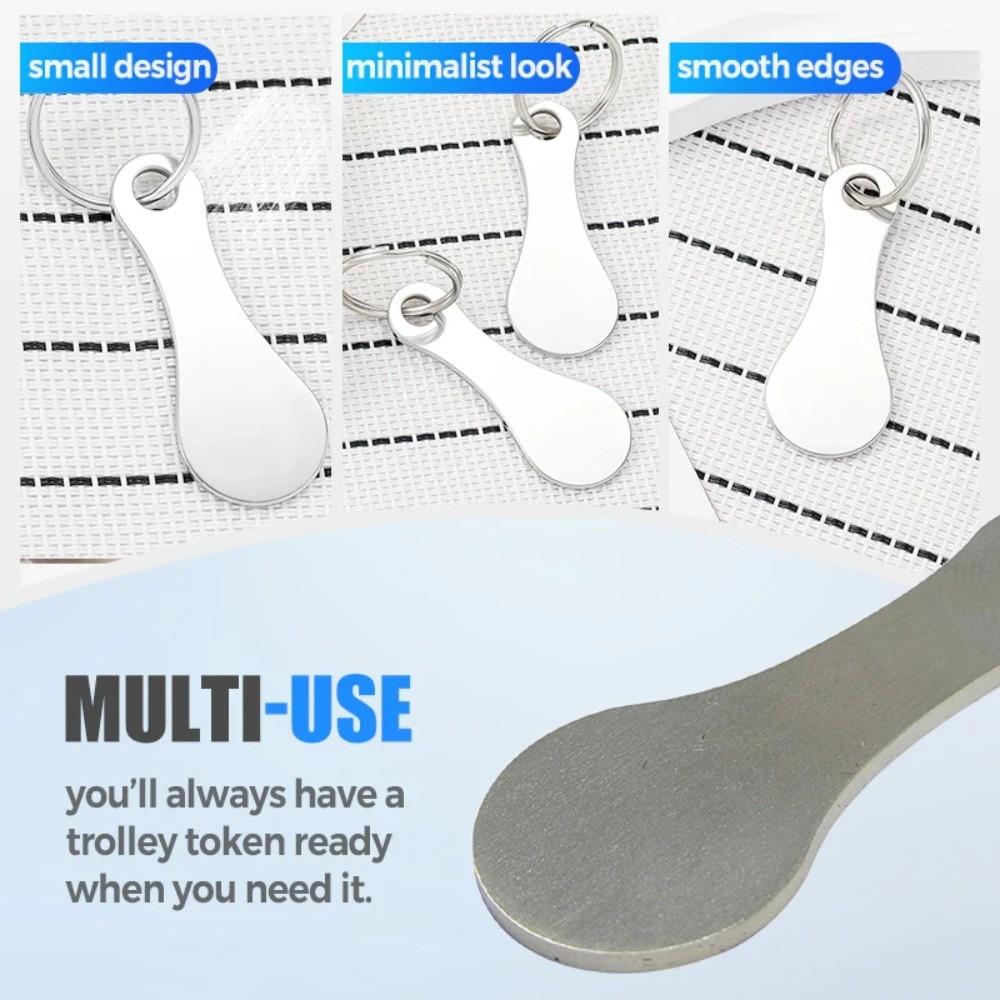 Metal Shopping Cart Token Mini Key Ring Multi-Purpose Cart Key Key Chain Supermarket Use