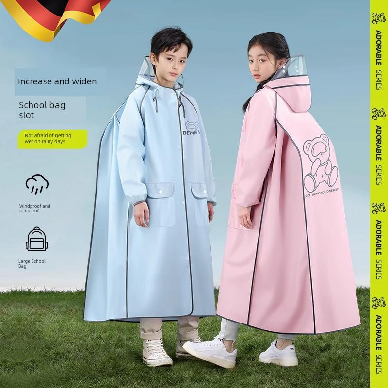 2026 Children's Raincoat for Boys and Girls, Long Full-Body Raincoat for Heavy Rain, Suitable for Primary and Middle School Students, Specifically