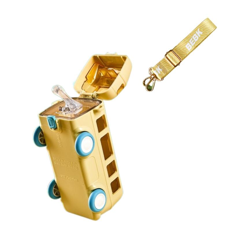 Креативная детская бутылка для воды из материала Tritan в виде автобуса с милой трубочкой для школьников и детей детского сада