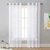 Solid Color Perforated Trylene Semi-Blackout Voile Curtain for Living Room or Balcony