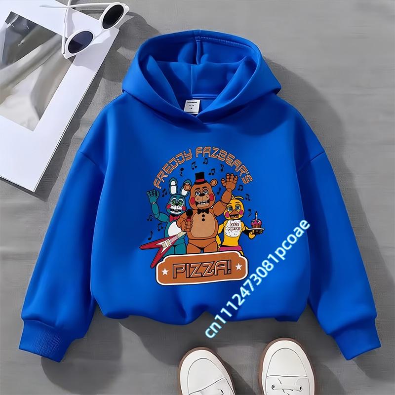 Five Nights At Freddy's Kids Boys' Sportswear Girls' Casual Top Cartoon Print Autumn/Winter Long-Sleeve Children's Hooded Shirt