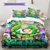 Name Custom Morty rick Pattern Bedding Set Quilt Cover Pillowcase Home Decor Gift (1 * duvet cover + 2 * pillowcase, without core)