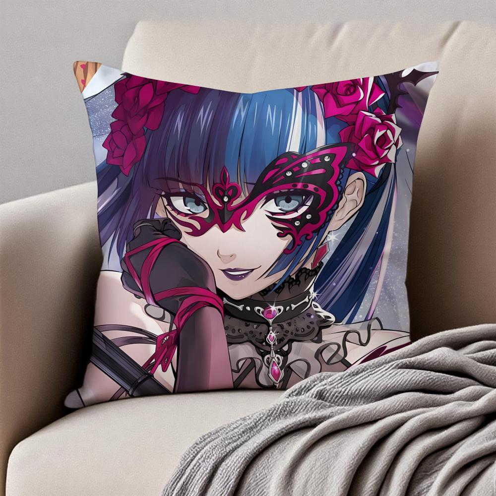 Стильная наволочка для подушки с иконками из аниме PERSONA5, пыленепроницаемая, с потайной молнией, короткий плюш, диванная подушка