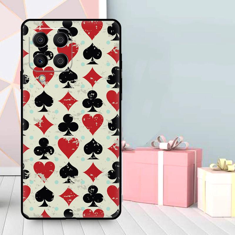 КАЗИНО ИГРАЛЬНЫЕ КАРТЫ Чехол Для Samsung Galaxy M56 M52 M32 M53 M16 M11 M21 M31 M35 M12 M13 M14 M15 M36 M55 M34 M54