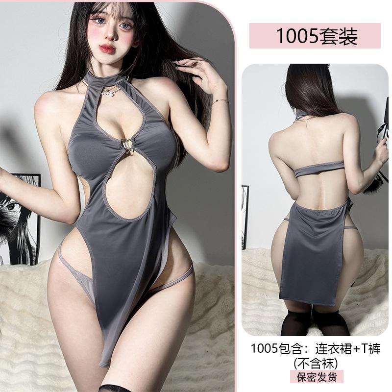 Erotic Underwear, Sexy Pure Desire, Spicy slit dress, 2D uniform, Seductive no-Take pajamas 1005