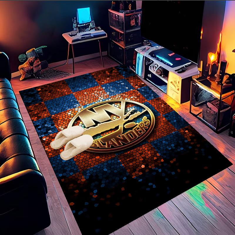 Islanders Hockey Pride Area Rug Suitable for Indoor And Outdoor,Carpets for Kitchens, Homes, Offices, Living Rooms,Home Decor,Christmas Gift