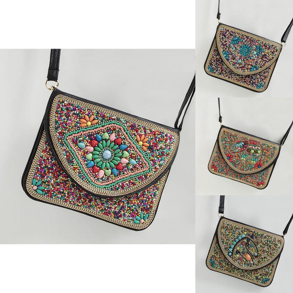 Ethnic Style Small Pu Crossbody Bag With Inner Phone Pocket For Women
